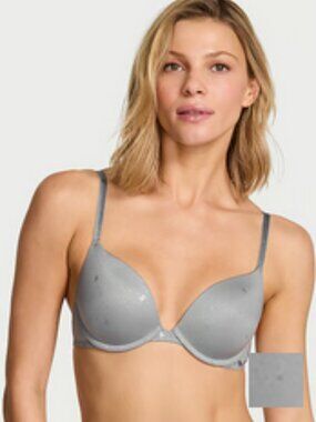 Victoria's Secret Sexy Tee Smooth Metallic Push-Up Bra Icy Foil 36C